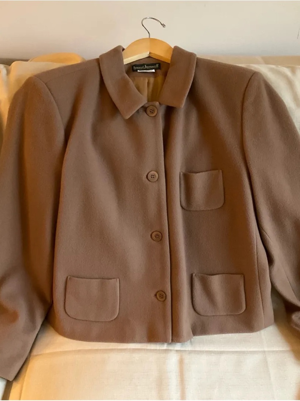 Harve Benard Brown Button-Front Wool Blend Blazer